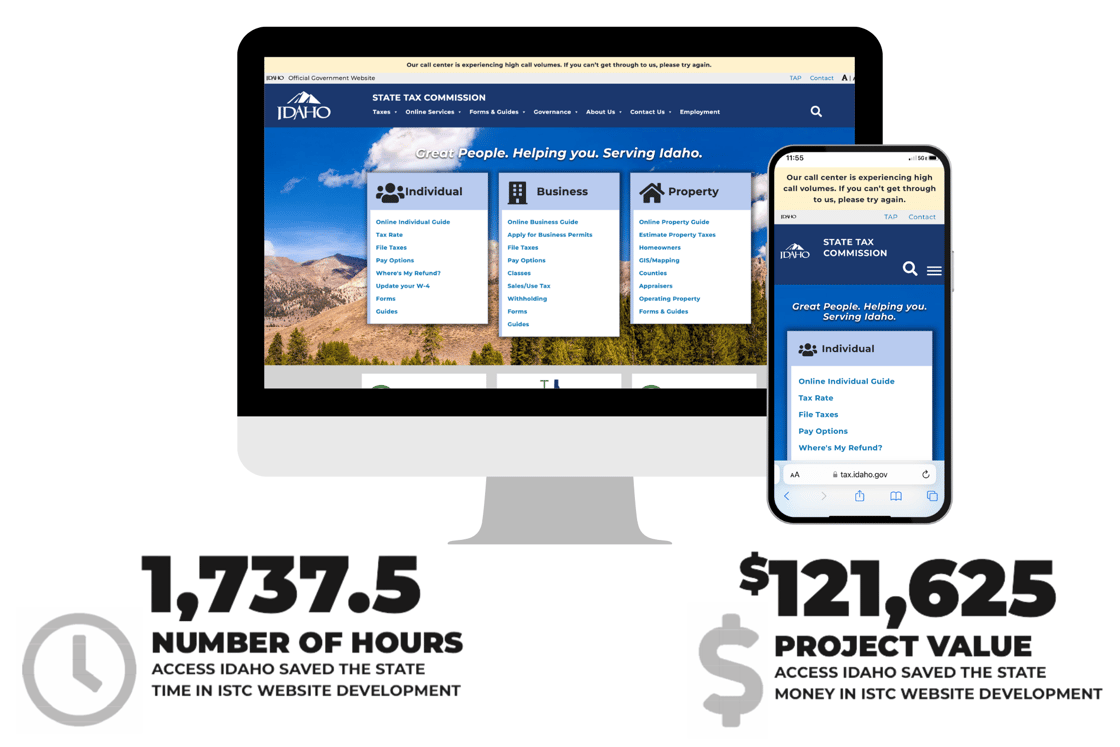 Tax Commission Website view on desktop and mobile phone